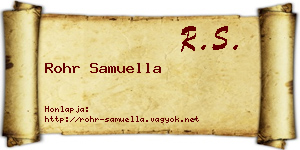 Rohr Samuella névjegykártya
